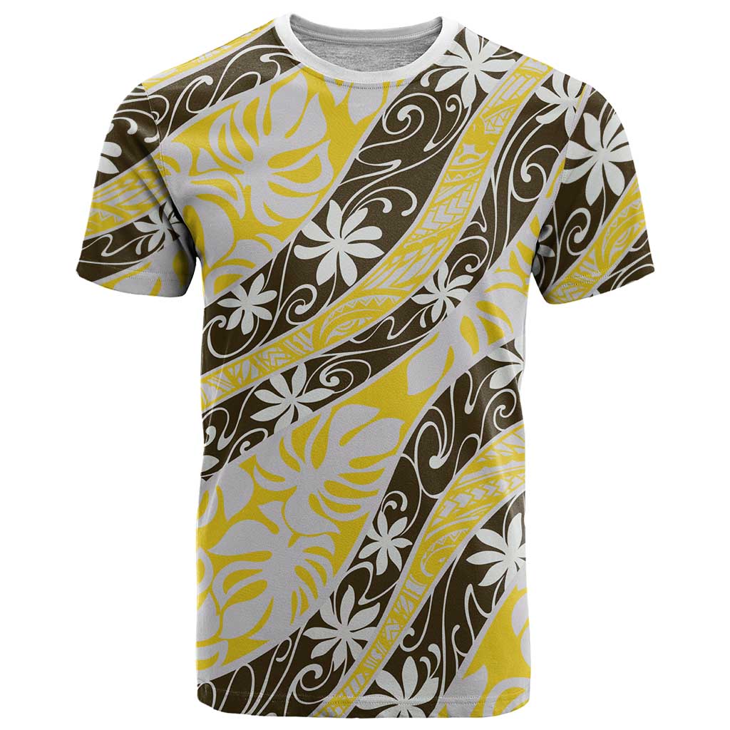 Rearea Tahiti Tiare Monstera T Shirt Polynesian Pattern Curve Style - Polynesian Pride
