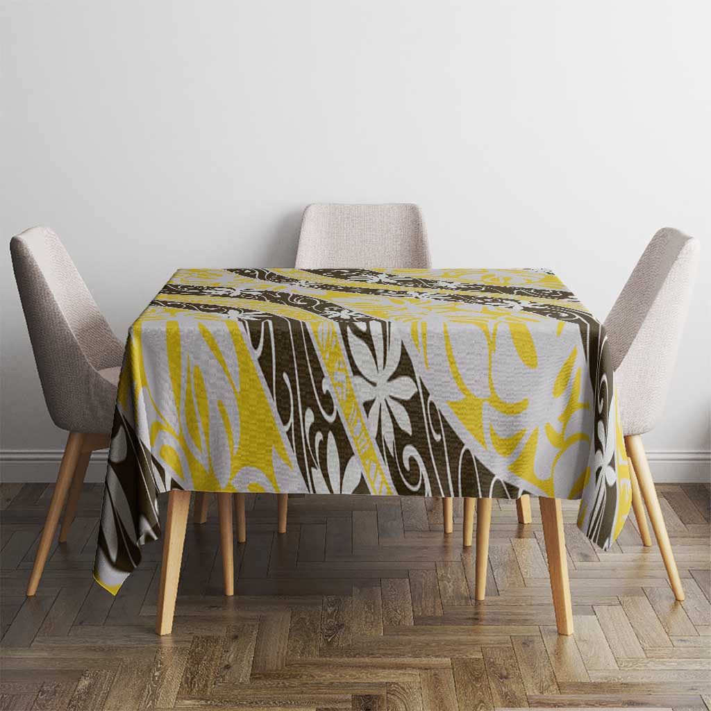 Rearea Tahiti Tiare Monstera Tablecloth Polynesian Pattern Curve Style - Polynesian Pride