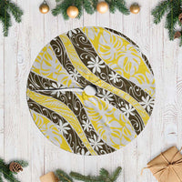 Rearea Tahiti Tiare Monstera Tree Skirt Polynesian Pattern Curve Style - Polynesian Pride