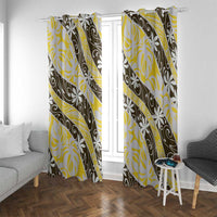 Rearea Tahiti Tiare Monstera Window Curtain Polynesian Pattern Curve Style - Polynesian Pride