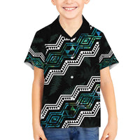 Personalised Taniko Aotearoa Mix Paua Shell Family Matching Long Sleeve Bodycon Dress and Hawaiian Shirt Niho Taniwha Turquoise Glitter