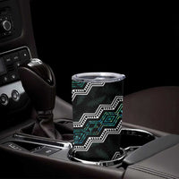 Personalised Taniko Aotearoa Mix Paua Shell Tumbler Cup Niho Taniwha Turquoise Glitter