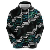 Personalised Taniko Aotearoa Mix Paua Shell Zip Hoodie Niho Taniwha Turquoise Glitter