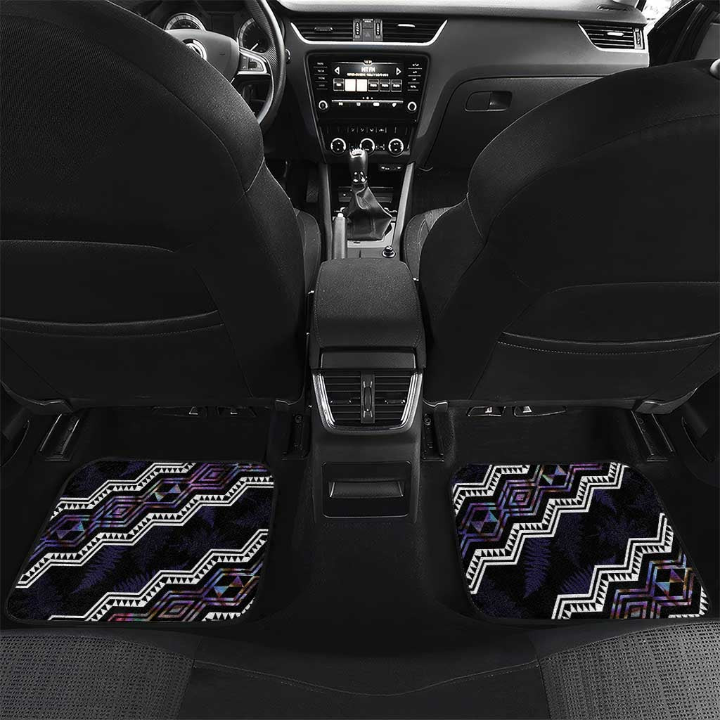 Personalised Taniko Aotearoa Mix Paua Shell Car Mats Niho Taniwha Lilac Glitter