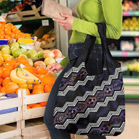 Taniko Aotearoa Mix Paua Shell Grocery Bag Niho Taniwha Lilac Glitter