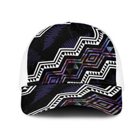Taniko Aotearoa Mix Paua Shell Mesh Trucker Cap Niho Taniwha Lilac Glitter - Polynesian Pride