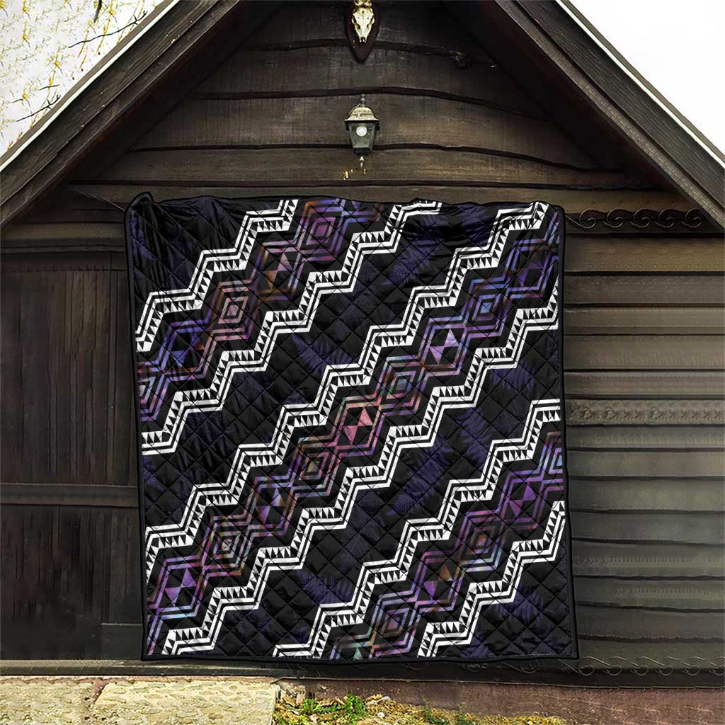 Personalised Taniko Aotearoa Mix Paua Shell Quilt Niho Taniwha Lilac Glitter