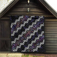 Personalised Taniko Aotearoa Mix Paua Shell Quilt Niho Taniwha Lilac Glitter