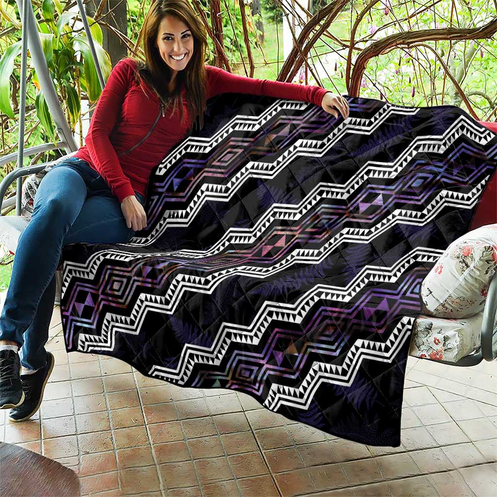 Personalised Taniko Aotearoa Mix Paua Shell Quilt Niho Taniwha Lilac Glitter