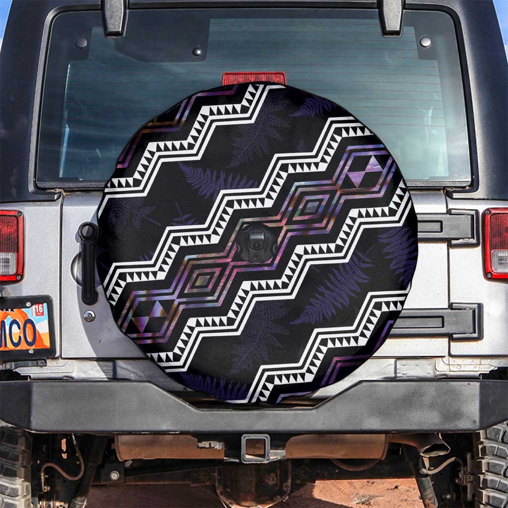 Personalised Taniko Aotearoa Mix Paua Shell Spare Tire Cover Niho Taniwha Lilac Glitter LT01 Purple - Polynesian Pride