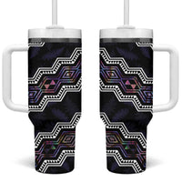 Personalised Taniko Aotearoa Mix Paua Shell Tumbler With Handle Niho Taniwha Lilac Glitter