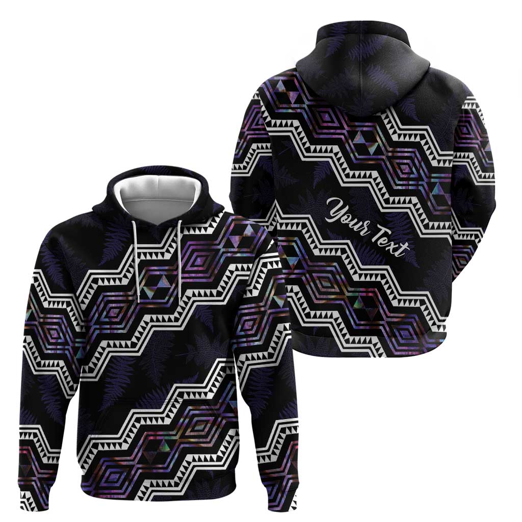 Personalised Taniko Aotearoa Mix Paua Shell Zip Hoodie Niho Taniwha Lilac Glitter