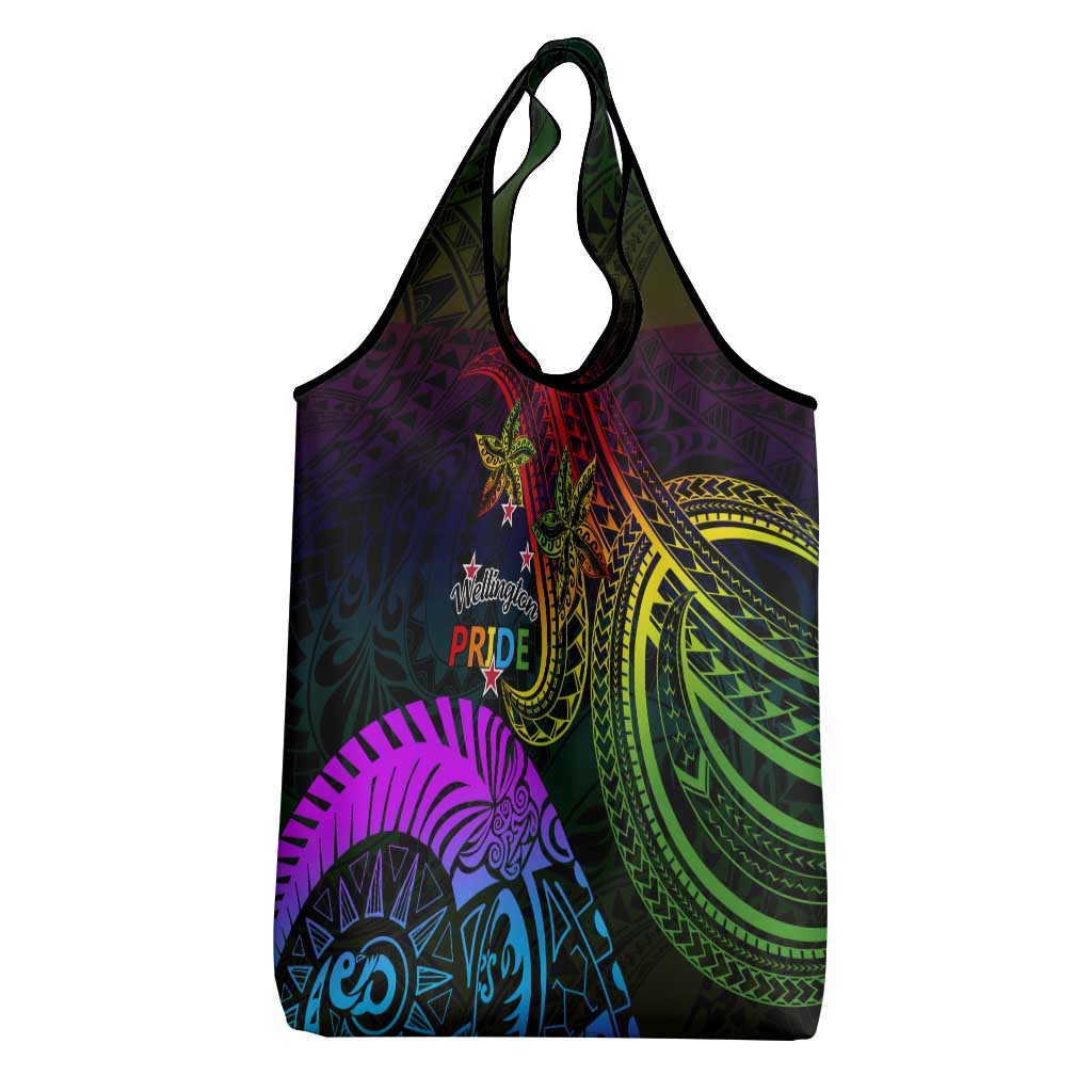 Wellington Pride Grocery Bag Aotearoa Tribal Rainbow Pattern