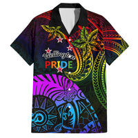 Wellington Pride Hawaiian Shirt Aotearoa Tribal Rainbow Pattern LT01 Black - Polynesian Pride
