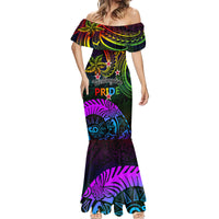 Wellington Pride Mermaid Dress Aotearoa Tribal Rainbow Pattern LT01 - Polynesian Pride