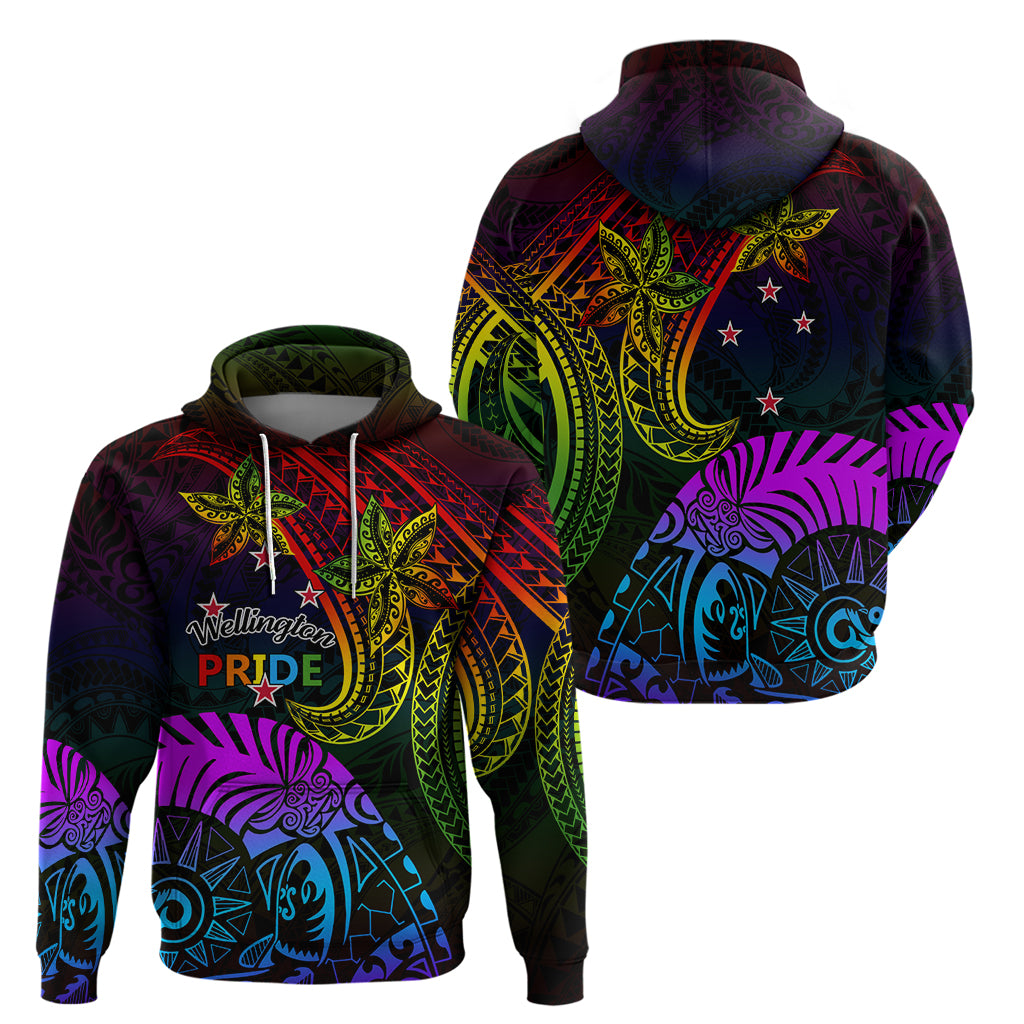 Wellington Pride Zip Hoodie Aotearoa Tribal Rainbow Pattern LT01 - Polynesian Pride