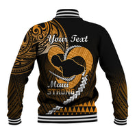 Personalised Hawaii Baseball Jacket Maui Be Strong Kakau Gold Version LT01 - Polynesian Pride
