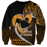 Personalised Hawaii Sweatshirt Maui Be Strong Kakau Gold Version LT01 Unisex Gold - Polynesian Pride