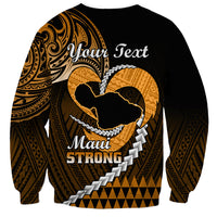 Personalised Hawaii Sweatshirt Maui Be Strong Kakau Gold Version LT01 - Polynesian Pride