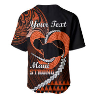 Personalised Hawaii Baseball Jersey Maui Be Strong Kakau Orange Version LT01 - Polynesian Pride