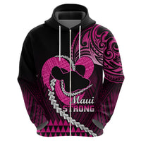 Personalised Hawaii Hoodie Maui Be Strong Kakau Pink Version LT01 - Polynesian Pride