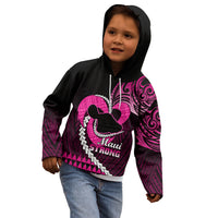 Personalised Hawaii Kid Hoodie Maui Be Strong Kakau Pink Version LT01 - Polynesian Pride