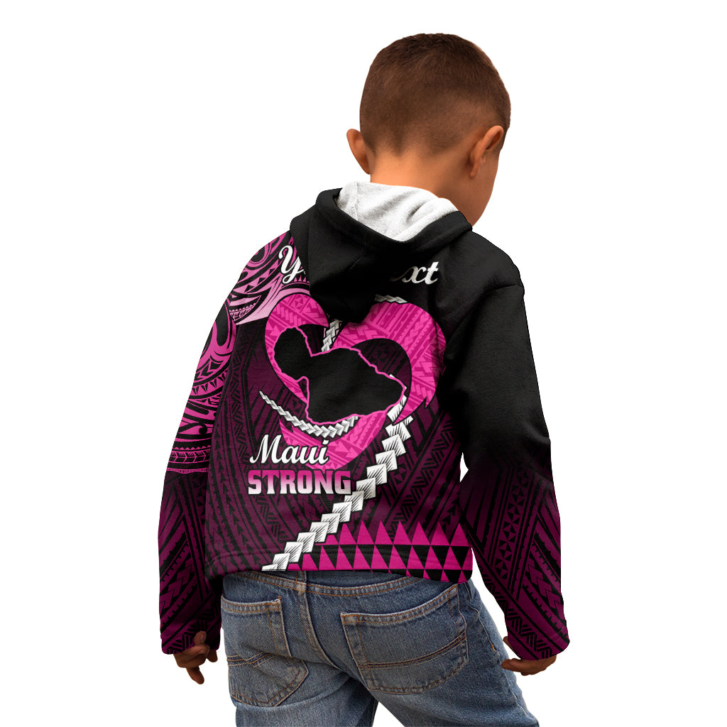 Personalised Hawaii Kid Hoodie Maui Be Strong Kakau Pink Version LT01 - Polynesian Pride