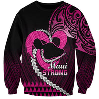 Personalised Hawaii Sweatshirt Maui Be Strong Kakau Pink Version LT01 Unisex Pink - Polynesian Pride