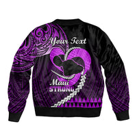 Personalised Hawaii Bomber Jacket Maui Be Strong Kakau Purple Version LT01 - Polynesian Pride