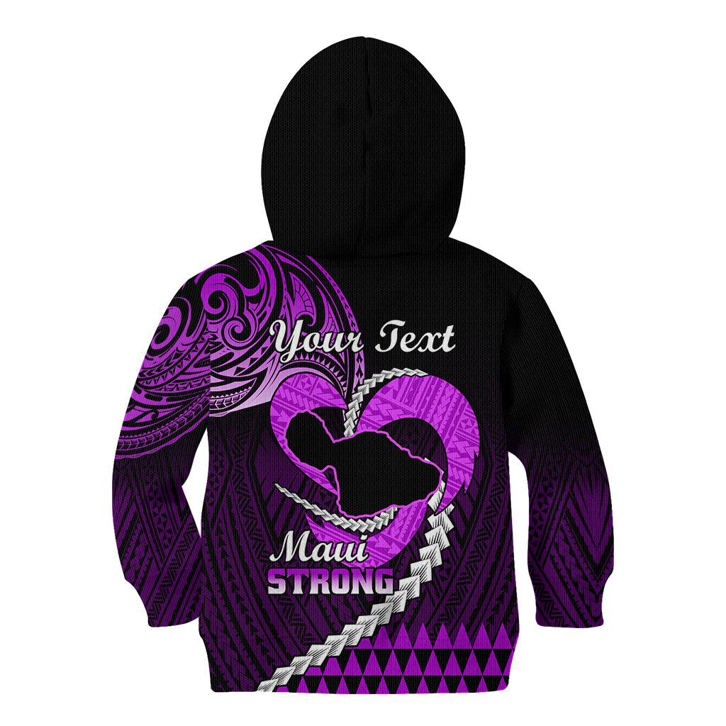 Personalised Hawaii Kid Hoodie Maui Be Strong Kakau Purple Version LT01 - Polynesian Pride