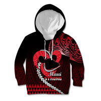 Personalised Hawaii Kid Hoodie Maui Be Strong Kakau Red Version LT01 Hoodie Red - Polynesian Pride