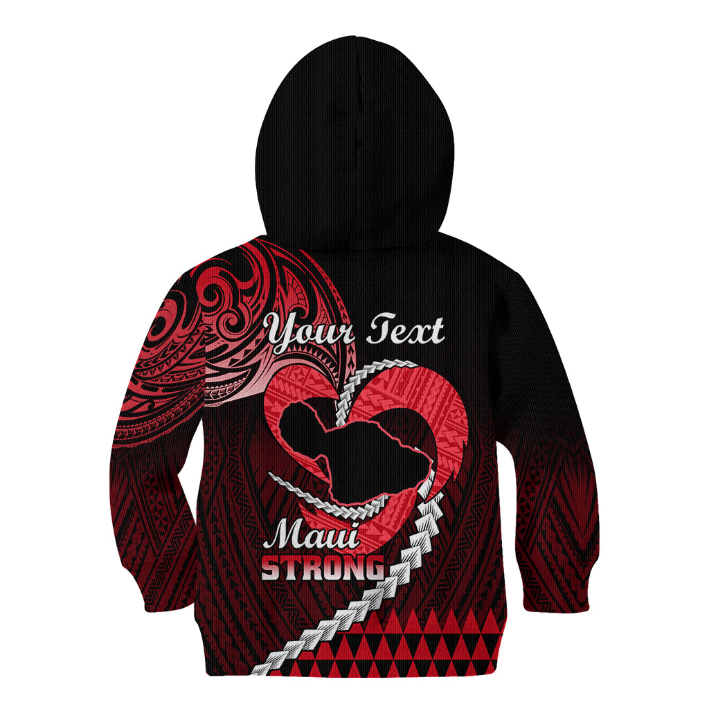 Personalised Hawaii Kid Hoodie Maui Be Strong Kakau Red Version LT01 - Polynesian Pride