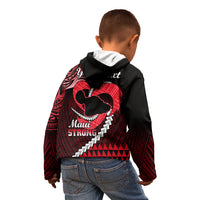 Personalised Hawaii Kid Hoodie Maui Be Strong Kakau Red Version LT01 - Polynesian Pride