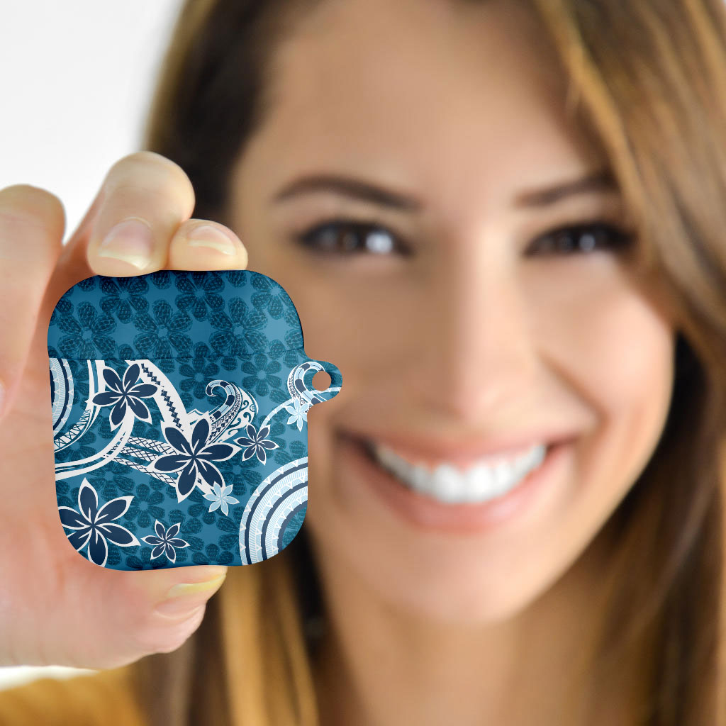 Hawaii Pupuala Plumeria Blue AirPods Case Polynesian Pattern LT01 - Polynesian Pride