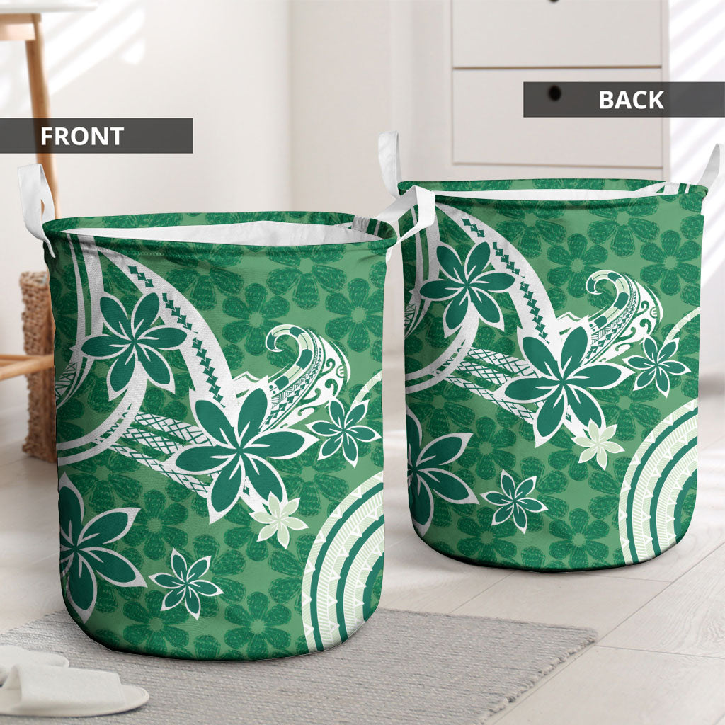 Hawaii Pupuala Plumeria Green Laundry Basket Polynesian Pattern LT01 - Polynesian Pride