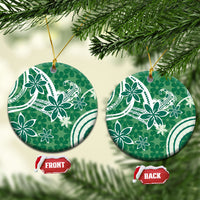 Hawaii Pupuala Plumeria Green Ceramic Ornament Polynesian Pattern LT01 Circle Green - Polynesian Pride