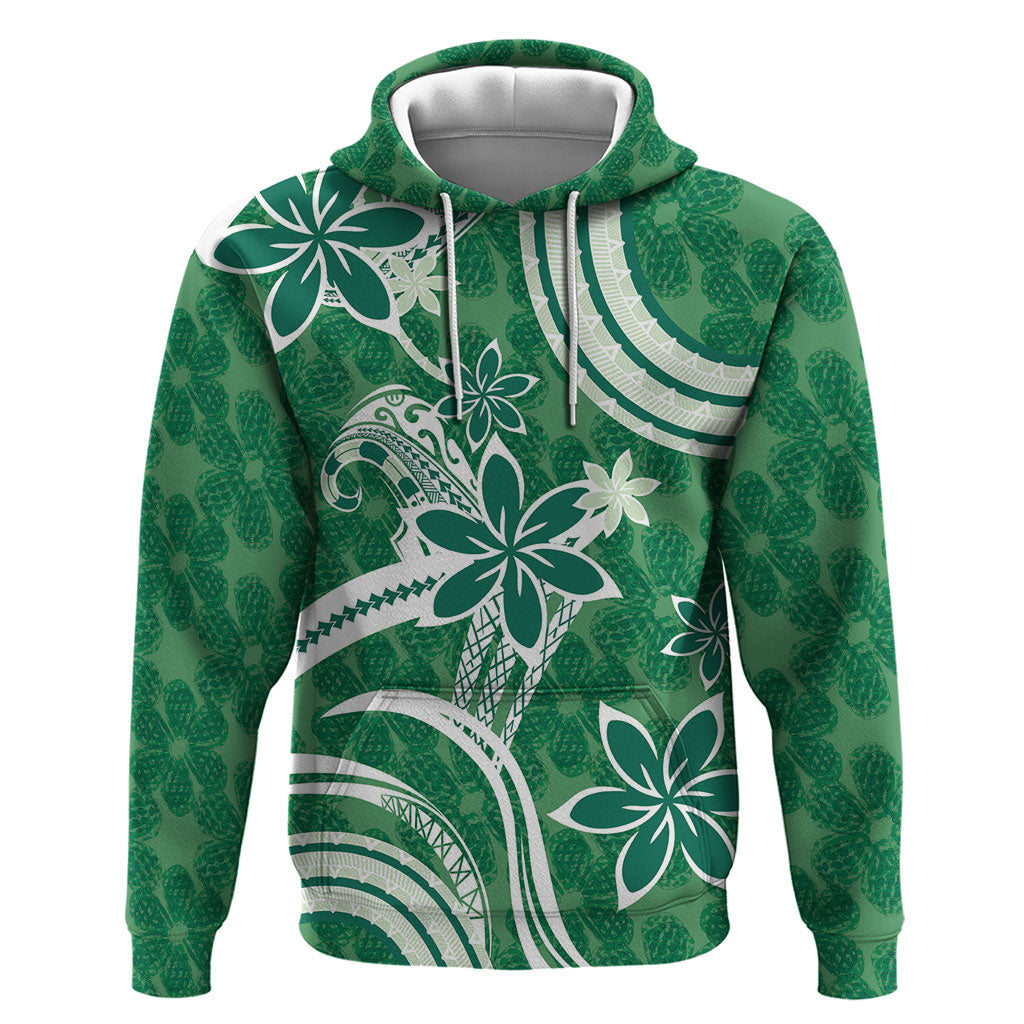 Hawaii Pupuala Plumeria Green Hoodie Polynesian Pattern LT01 Pullover Hoodie Green - Polynesian Pride