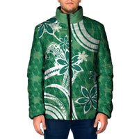 Hawaii Pupuala Plumeria Green Padded Jacket Polynesian Pattern LT01 Men Green - Polynesian Pride