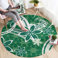 Hawaii Pupuala Plumeria Green Round Carpet Polynesian Pattern LT01 - Polynesian Pride