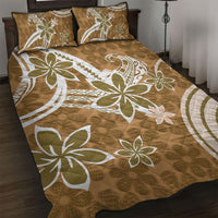 Hawaii Pupuala Plumeria Light Brown Quilt Bed Set Polynesian Pattern LT01 Light Brown - Polynesian Pride