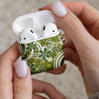 Hawaii Pupuala Plumeria Olive Green AirPods Case Polynesian Pattern LT01 - Polynesian Pride