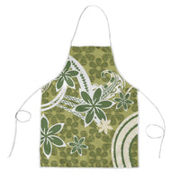 Hawaii Pupuala Plumeria Olive Green Apron Polynesian Pattern LT01 Olive Green - Polynesian Pride