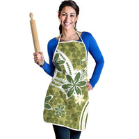 Hawaii Pupuala Plumeria Olive Green Apron Polynesian Pattern LT01 - Polynesian Pride