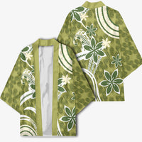 Hawaii Pupuala Plumeria Olive Green Kimono Polynesian Pattern LT01 - Polynesian Pride