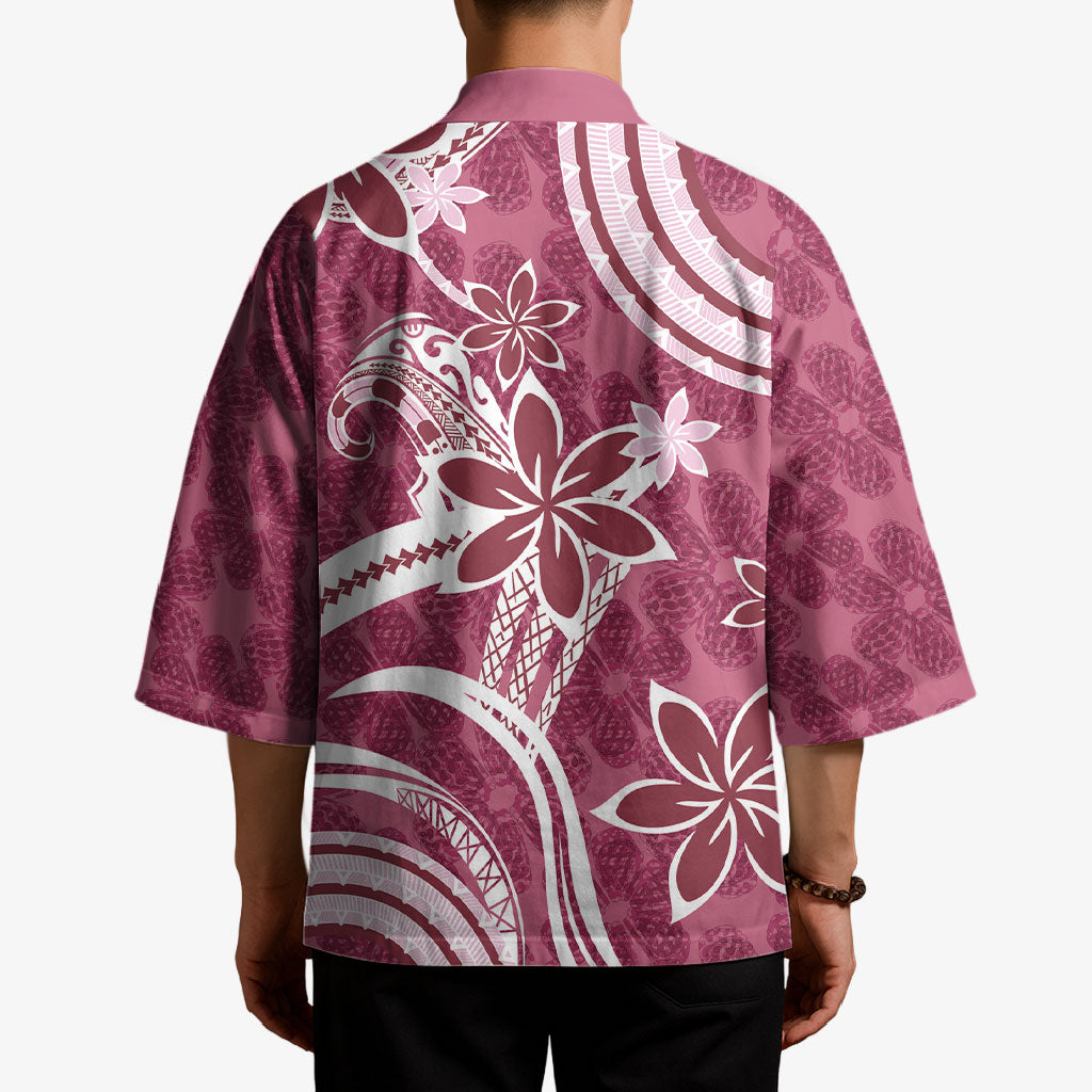 Hawaii Pupuala Plumeria Pink Kimono Polynesian Pattern LT01 - Polynesian Pride