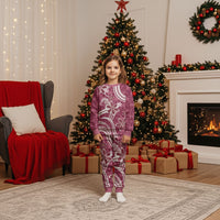 Hawaii Pupuala Plumeria Pink Christmas Pajama Set Polynesian Pattern LT01 Kid Pink - Polynesian Pride