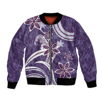 Hawaii Pupuala Plumeria Purple Bomber Jacket Polynesian Pattern LT01 Unisex Purple - Polynesian Pride