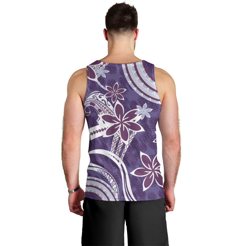 Hawaii Pupuala Plumeria Purple Men Tank Top Polynesian Pattern LT01 - Polynesian Pride