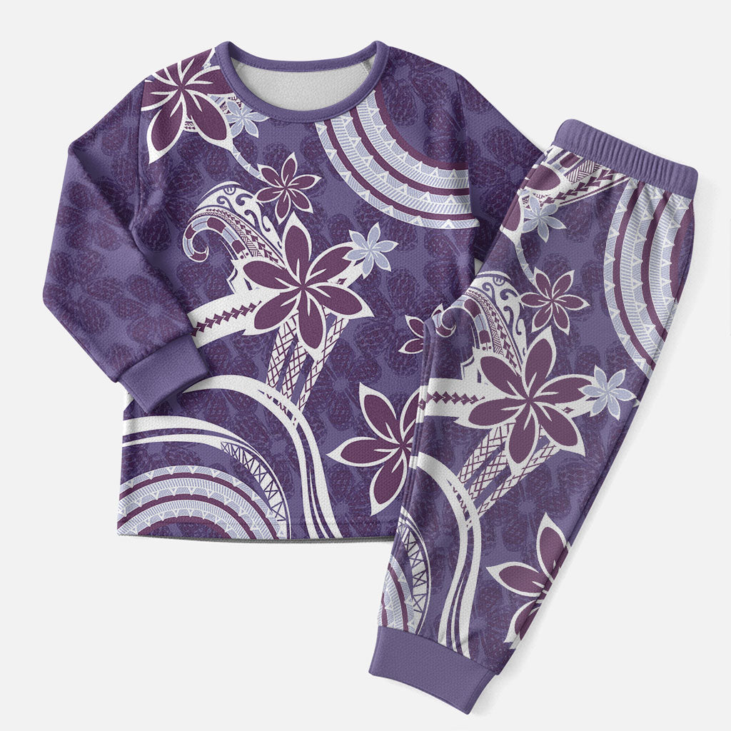 Hawaii Pupuala Plumeria Purple Christmas Pajama Set Polynesian Pattern LT01 Men Purple - Polynesian Pride