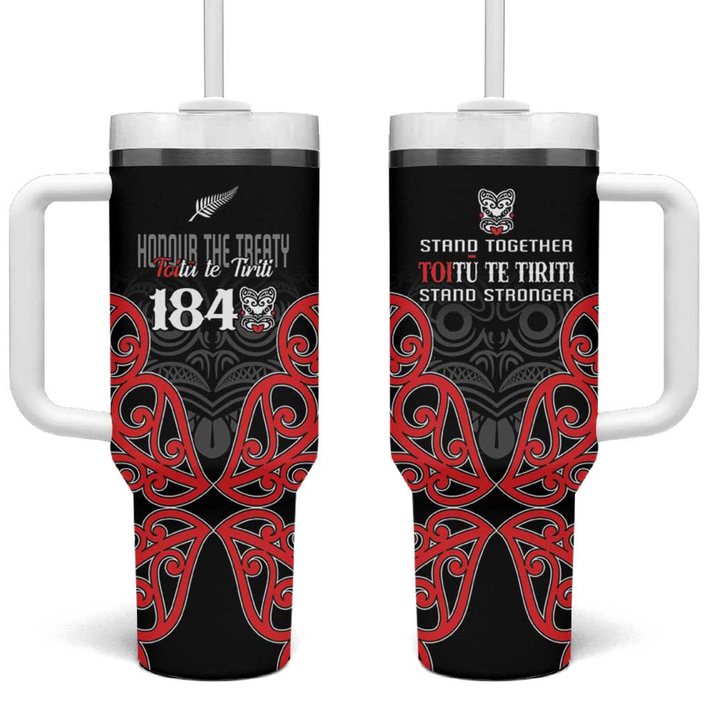 Toitu Te Tiriti 1840 Aotearoa Tumbler With Handle Stand Together Stand Stronger